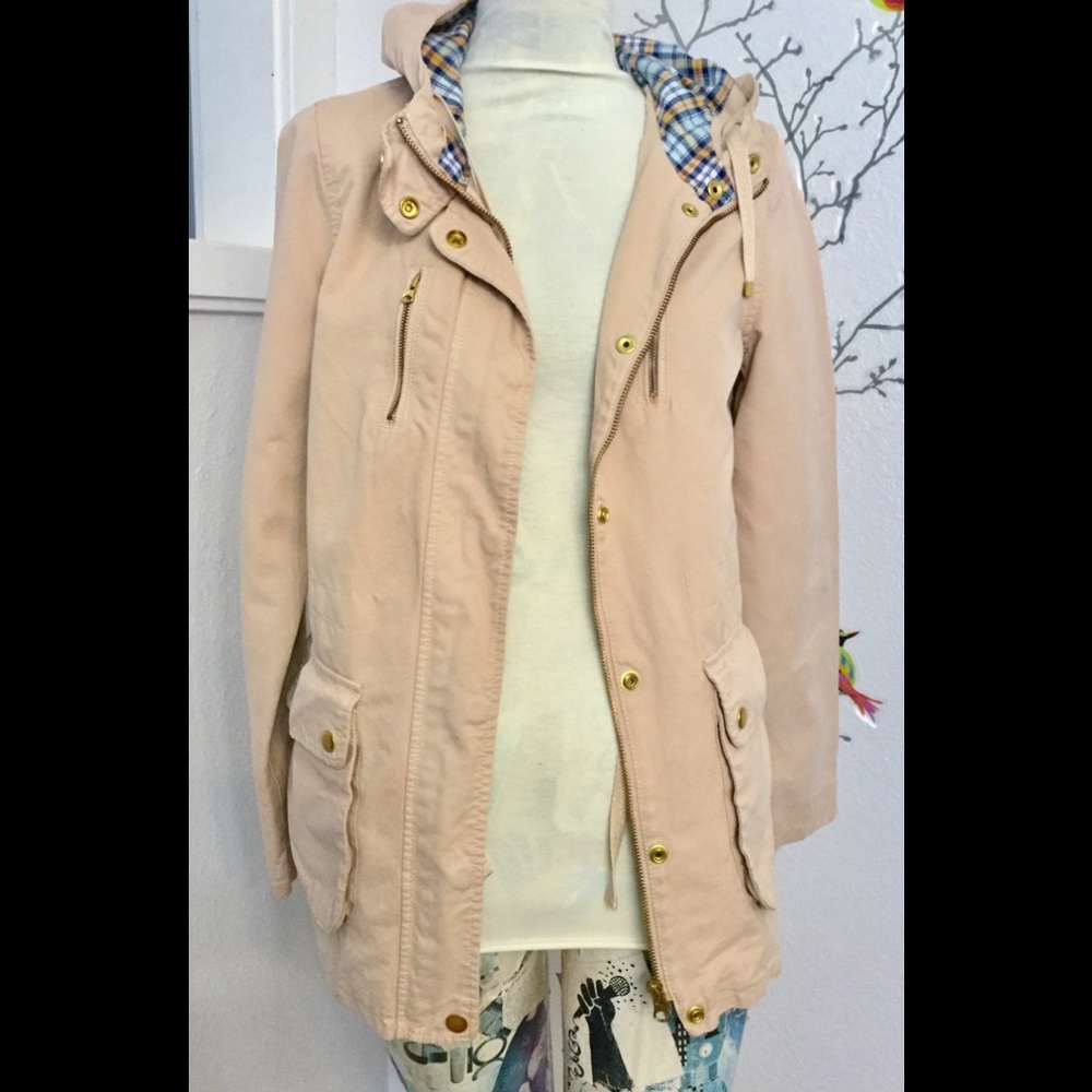 Jeanswest Casual Cream Hoodie Jacket Coat